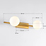 Gold wall light, 2-bulb - Tanem