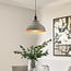 Industrial pendant lamp Moscow in concrete grey with gold interior