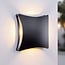 Square 4-light outdoor wall light Ross - black with integrated LED