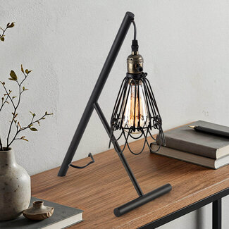 Industrial Table Lamp with Adjustable Black Metal - Marbella
