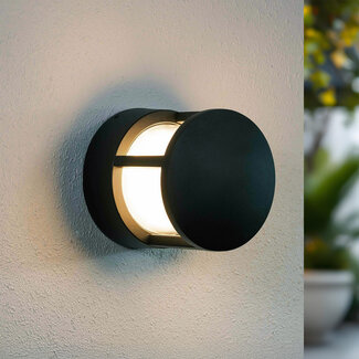 Ronde muurlamp buiten Charlie - zwart