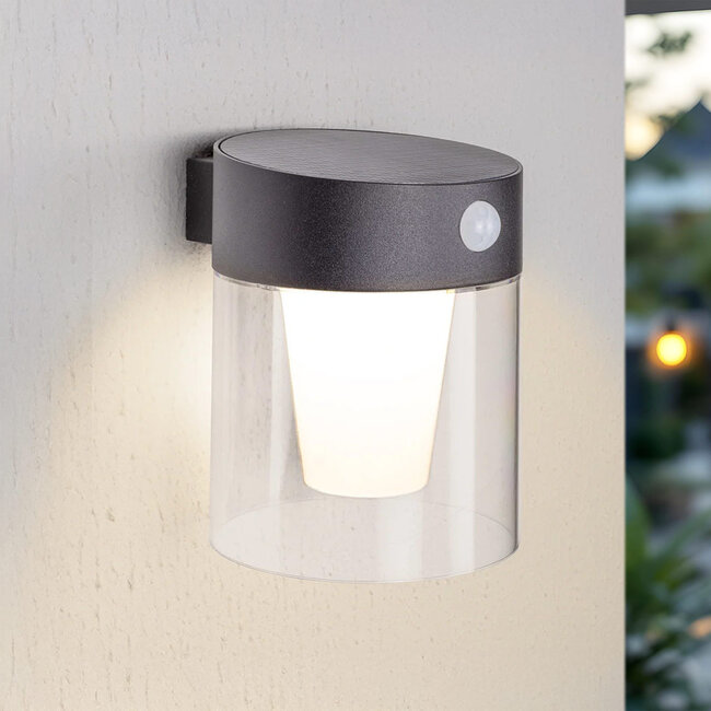Solar outdoor wall light with sensor - Pim