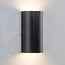 2-light outdoor wall light Lila - black with integrated LED