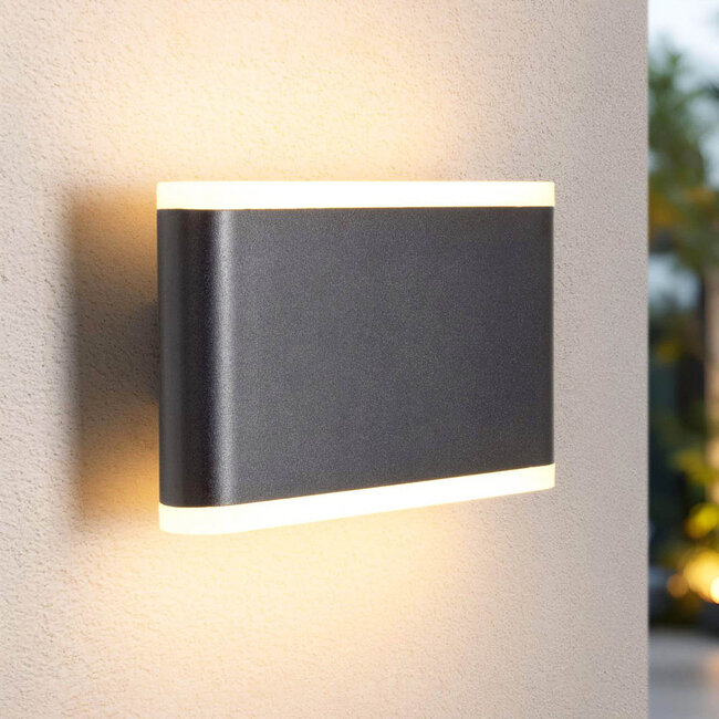 Hannover exterior wall light with integrated LEDs - black