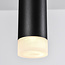 Pendant light cord Luke for 1-phase track lighting system - black with frosted diffuser