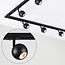1-phase track lighting system 3 metres with round ceiling spotlights - Dex