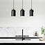 Industrial ceiling spot in black with golden details and 3 spots - Helsinki