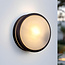 Round designer lighting outdoor wall lamp, Black, Ø20 cm - Lea
