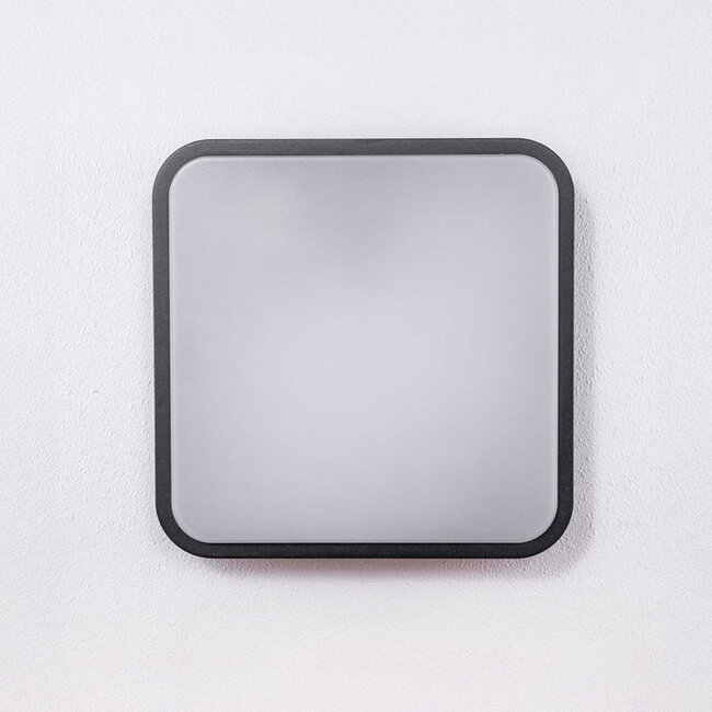 Modern square outdoor wall light Seb - black 20 cm