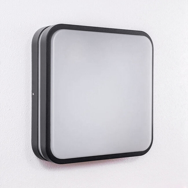 Square designer lighting outdoor wall lamp, Black, 28.5 cm - Seb