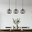 3-light pendant light Dilan - smoked glass with metal slats