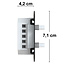 2-gang flush-mounted dimmer switch, 2 x 0–200W