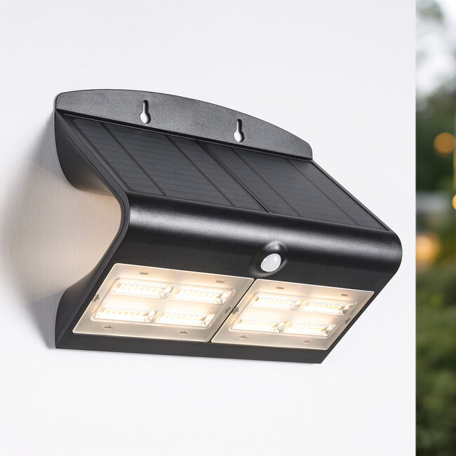 Solar wall lamp Double Conan 6.8W with sensor - black