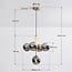 5-light pendant light Kenji - smoked glass with mirror effect and gold