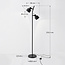 Black floor lamp with 2 adjustable spotlights - William