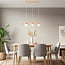 3-light pendant light Rosie - green shades with wood