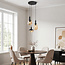 Designer pendant light black with amber glass, 3 lights - Mala