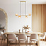 Gold pendant light with amber glass, 4-bulb - Soikea