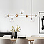 Gold pendant light with clear glass and black fittings, 7-bulb – Hepta
