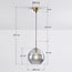 pendant light Johnny in ribbed glass - smoked