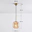 Designer pendant light Venice - amber glass and gold