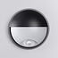 Round outdoor wall light with sensor - black