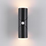 Adjustable outdoor wall light Tess with sensor - black