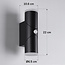 Adjustable outdoor wall light Tess with sensor - black