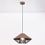 pendant light Aiva - semi-open slatted shade in coffee brown