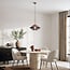 pendant light Aiva - semi-open slatted shade in coffee brown