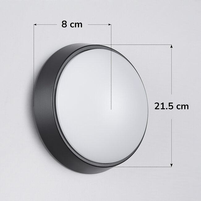 Round wall light with various colour temperatures, 14W