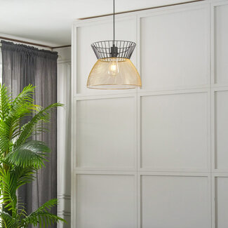 Modern pendant light Netti - black with gold