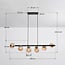 6-light designer pendant light Guadeloupe - black and amber glass