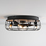 Industrial ceiling fan black with wood, 4-bulb (E27) - Fistik