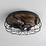 Industrial ceiling fan black with wood, 4-bulb (E27) - Fistik
