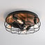 Industrial ceiling fan Fistik - black with wood-effect
