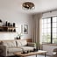 Industrial ceiling fan Fistik - black with wood-effect