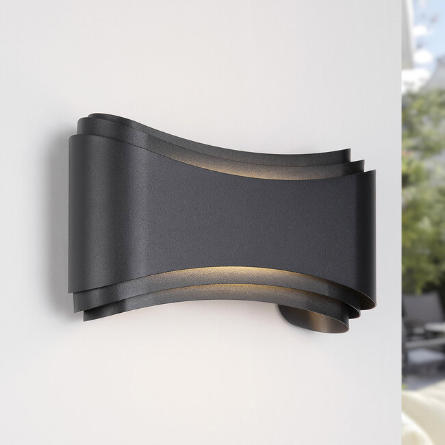Modern exterior wall light black - Ann