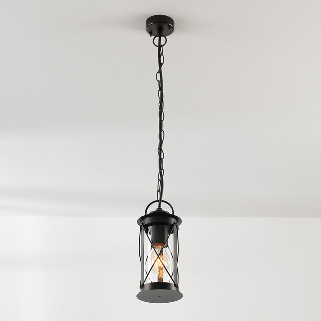 Jayce Industrial outdoor pendant lamp - Black