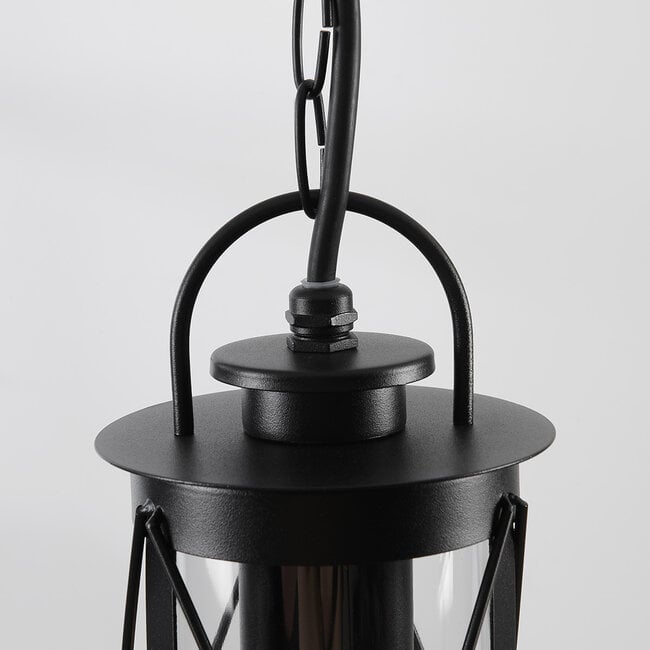 Rustic outdoor pendant lamp Jayce - black