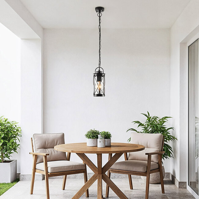 Jayce Industrial outdoor pendant lamp - Black