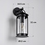 Black industrial wall light, stainless steel - Alicia