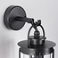 Black industrial wall light, stainless steel - Alicia