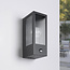 Black wall light in glass with ribbed detail - Amiens