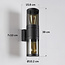 2-bulb black outdoor wall light, up/down - Rouen