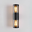 2-bulb black outdoor wall light, up/down - Rouen