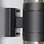 2-bulb black outdoor wall light, up/down - Rouen