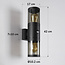 Outdoor wall light Calais with sensor, up/down, 2-bulb - black