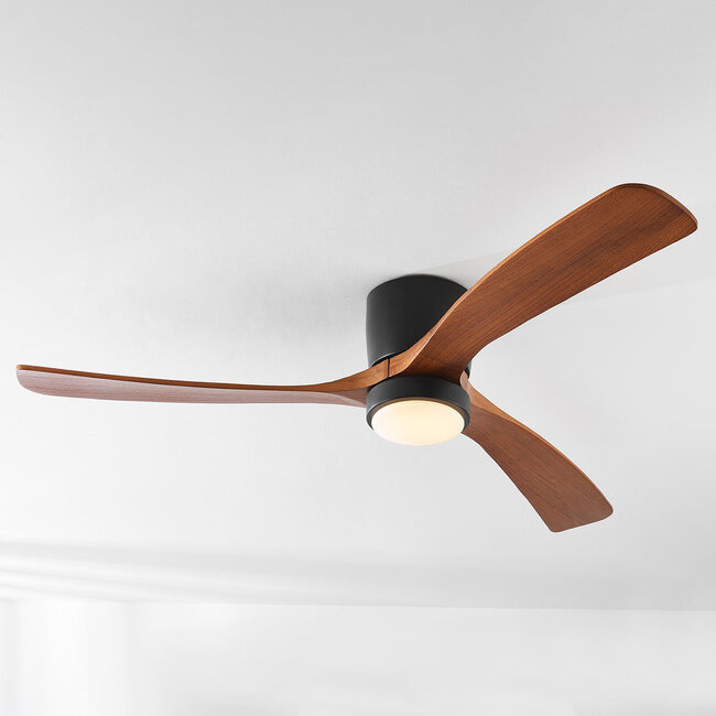 Rani ceiling fan with oak blades, including LED