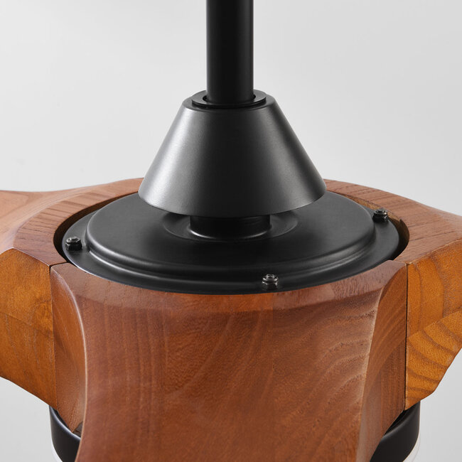 Ceiling fan Uccello - bronze with oak wood blades